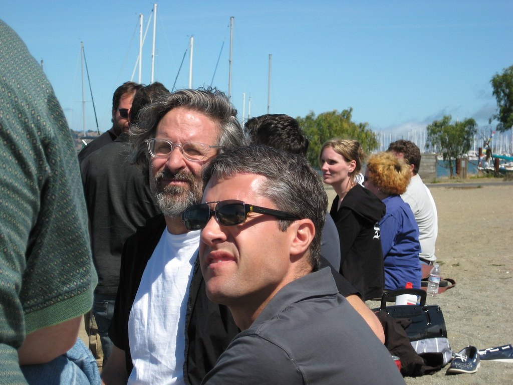 Douglas Gayeton and Reuben Steiger on the waterfront